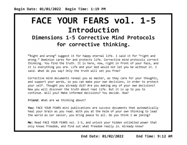 FACE YOUR FEARS vol. 1-5 plus Introduction and History